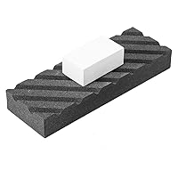 Dual Grit Coarse/Fine Flattening Stone Set - Two Sharpening Stones Flattener - Whetstone Fixer with Grooves for Re-Levelling Any Whet stones， Oil Stones， Waterstones
