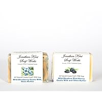 Joanthan Kent Goats Milk Soap, Saturated with 100% Creamy Goats Milk Soap with Shea Butter, No Water - WILD FRUIT 2 BAR Paclk, k Wild Black Raspberry & Vanilla & Wild Blackberry