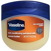 Vaseline Rich Conditioning Petroleum Jelly, Cocoa Butter 7.5 Ounce (Pack of 8)