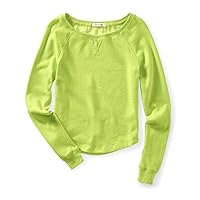 AEROPOSTALE Womens Chiffon Back Embellished T-Shirt, Green, X-Large