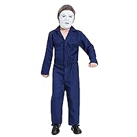 Michael Myers Costume Mask for Kids, Michael Myers Halloween Costume Horror Killer Cosplay Coveralls Props for Boys