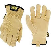 Mechanix Wear: Cow Leather Driver Glove with Durahide Water Resistant Technology, Quick Fitting Safety Work Gloves (Tan, Small)