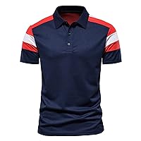 Men's Stretch Polo Shirt Outdoor Sports Quarter Zip Workout Tee Tactical Shirt Cotton Athletic Tee Tops