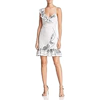 Parker Womens Jay Ruffle A-line Dress, White, 10