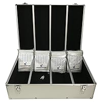 CheckOutStore (1) Aluminum CD/DVD Media Hanging Sleeves Storage Box (Silver/Holds 1000 Discs)
