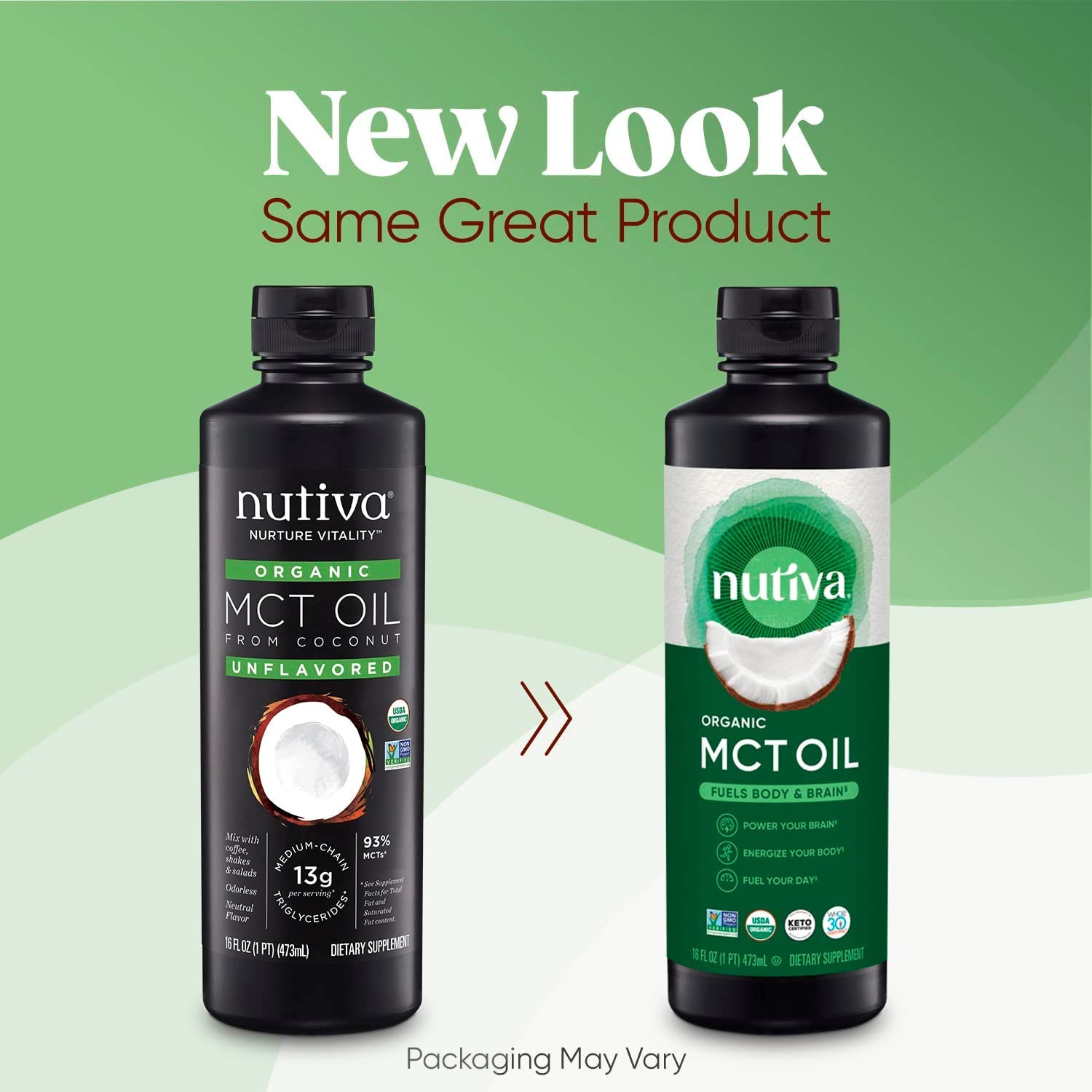 Nutiva Organic MCT Oil, 16 fl oz, Unflavored for Keto Coffee, Non-GMO Oil made from Organic Coconuts, Keto Friendly, Best MCT Oil Wellness Ketosis Supplement, 14g of C8 & C10 per serving