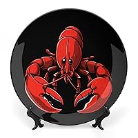 Red Lobster Bone China Decorative Plate Ceramic Dinner Plates Decorative Plate Crafts for Women Men 6inch