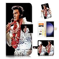 for Samsung S23 Ultra, for Samsung Galaxy S23 Ultra, Designed Flip Wallet Phone Case Cover, A24582 Elvis Presley