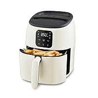 Tasti-Crisp™ Ceramic Air Fryer Oven, 2.6 Qt., Cream – Compact Air Fryer for Healthier Food in Minutes, Ceramic Nonstick Surface, Ideal for Small Spaces - Auto Shut Off, Digital, 1000-Watt