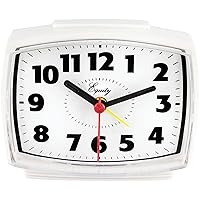 Equity by La Crosse 33100 Electric Silent Analog Alarm Clock with Lighted Dial, White