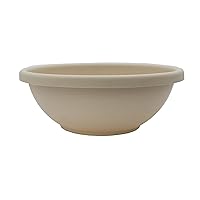 13 Inch Garden Bowl Planter - Shallow Plant Pot with Drainage Plug for Indoor Outdoor Flowers, Herbs, Cottage Stone