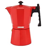 MAGEFESA ® Colombia Red Stovetop Espresso Coffee Maker, 6 cups / 10 oz, make your own home italian coffee with this moka pot cuban coffee, made in extra thick aluminum, safe and easy to use, café