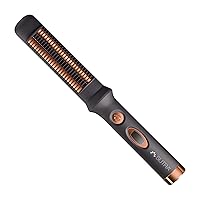 SUTRA Glider Pro - Heated Styling Comb to Smooth and Curl Hair or Beards, Hair Straightener Comb, Heat Resistant Guard, Safe Hot Comb, Digital Temperature Control, Auto Shut-Off, Dual Voltage