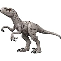 Mattel Jurassic World Super Colossal Atrociraptor Action Figure, 3-ft Long Dinosaur Toy with Eating Feature