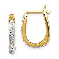 925 Sterling Silver Polished Leverback Gold Plated Diamond Mystique Oval Hoop Earrings Measures 16x13mm Wide 3mm Thick Jewelry for Women
