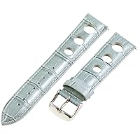 Clockwork Synergy, LLC 26mm Rally 3-hole Croco Grey Leather Interchangeable Replacement Watch Band Strap