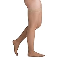 Women's USA Made Thigh High Graduated Compression Stockings 20-30 mmHg Firm Pressure Ladies Sheer Socks Lace Top Support Hose - Best Comfort Circulation