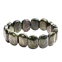 Unisex Bracelet 10x14mm Natural Gemstone Mahogany Jasper Oval shape Smooth cut beads 7 inch stretchable bracelet for men & women. | STBR_05125