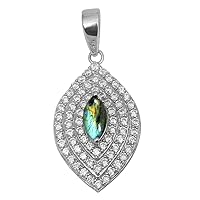 Multi Choice Marquise Shape Gemstone 925 Sterling Silver Cluster Accents Pendant Gift for Her