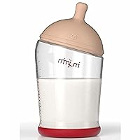 mimijumi Baby Bottle - Very Hungry Anti-Colic Bottles for Newborn Babies - Infant Breastfeeding Bottle with 6-18M Fast Flow Nipples - Lighter - 8 Oz