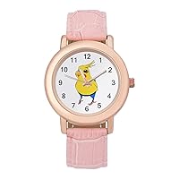 Cute Cockatiel Women's Watches Classic Quartz Watch with Leather Strap Easy to Read Wrist Watch