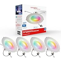 Sengled Smart Recessed Lighting, 5/6 inch, S1 Auto Pairing with Alexa Devices, Smart LED Downlight, ‎Led Lights, Smart Can Lights Retrofit Work with Alexa, Multicolor Dimmable, Conversion Kit, 4-Pack