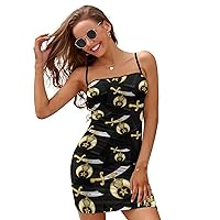 Shriner Logo Slim Slip Dress for Women Sexy Mini Dress Backless Sundress Summer Dresses