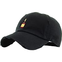 KBSV-047 BLK Panda Dad Hat Baseball Cap Polo Style Unconstructed Adjustable Classic