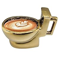 Toilet Mug Ceramic 12Oz Poop Mug Novelty Toilet Mug Coffee Cup Beverage Cup with Hidden Poop Inside Gag Gift for Prank April Fool's Day Golden|Coffee Mugs