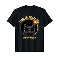 Funny Cat Total Solar Eclipse 2024 USA April 8 2024 T-Shirt