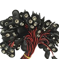 1000PC/PACK I Type 9V Clip-on Battery Connector Leather Shell Black Red Wired 9 Volt Battery Clip Connector Battery Holder For Arduino