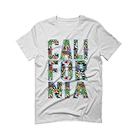 VICES AND VIRTUES Cool Summer California Republic Flowers for for Men T Shirt