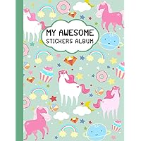 My Sticker Collecting Book Album: The Perfect Unicorns Large Sticker Album for Kids Girls, Blank Sticker Album For Collecting Stickers, Big Sticker ... Journal 8.5x11In ( Ideal Unicorns Cover )