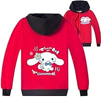 Child Casual Hooded Jackets,Kids Graphic Long Sleeve Hoodie,Cinnamoroll Zipper Sweatshirts for Girls