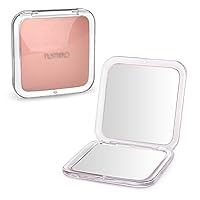 Folding Compact Mirror, 1x/10x Magnifying Pocket Mirror, Small Travel Makeup Mirror for Purse, Handheld 2-Sided Mirror, Lightweight Portable Compact Mirror for Purse,Gifts