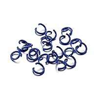 100Pcs/Pack Multicolored Metal Open Jump Rings,Iron Ring Baking Paint Opening Ring for DIY Jewelry Making Findings Accessories Supplies (Blue)
