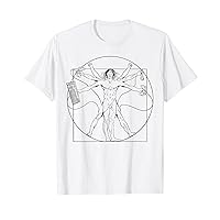 Video Game Lover PC Gamer Vitruvian Man da Vinci Graphic Gag T-Shirt