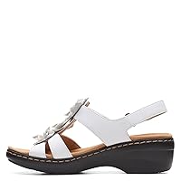 Clarks Women's Merliah Sheryl Heeled Sandal, White Synthetic/Leather Combi, 11