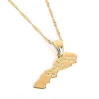 BR Gold Jewelry Maroc Map Pendant Necklace Fashion Morocco Map Necklaces