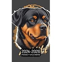 Pocket Calendar 2024-2026: Two-Year Monthly Planner for Purse , 36 Months from January 2024 to December 2026 | Rottweiler Dog logo | Tshirt design | Streetwear design