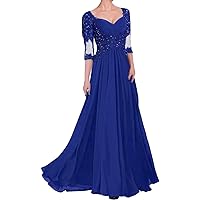 Sweetheart Mother of The Bride Dresses for Wedding Long Lace Appliques Wedding Guest Dress for Women Half Sleeves