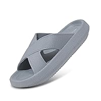 Pillow Slippers for Women and Men - Anti-Slip, Breathable House Shoes with Cross Strap Design, Cushioned Thick Sole for Ultimate Comfort and Versatility