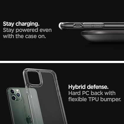 Spigen Ultra Hybrid, Designed for iPhone 11 PRO Case, Clear Hard PC Back TPU Bumper with Shockproof Air Cushion Case for iPhone 11 PRO - Crystal Clear - 5.85 inches