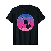 Violinist Gift Retro Distressed Violin Sunset T-Shirt