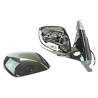 Exterior Power Mirror Heated w/Signal Black Smooth RH Side for Infiniti Q50