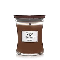 WoodWick Medium Hourglass Candle, Humidor - Premium Soy Blend Wax, Pluswick Innovation Wood Wick, Made in USA