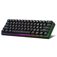 RisoPhy 60% Wireless Mechanical Keyboard, Triple-Mode 2.4G/USB-C/Bluetooth Keyboard with RGB Backlit, Clicky Blue Switch, Portable Rechargeable Wired Gaming Keyboard for PC Mac iPad