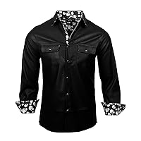 Rock Roll n Soul Men's Fashion 'Hell Bent for Leather' Faux Leather Long Sleeve Button-Up Shirt 351
