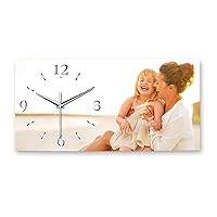 Kreative Feder Wall Clock with Your Desired Motif, Luxury Designer Wall Clock Made of Aluminium Composite, Choice of Radio-Controlled or Quartz Movement, Quiet without Ticking, Made in Germany (Quiet
