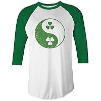 Threadrock Irish Shamrock Yin Yang Unisex Raglan T-Shirt